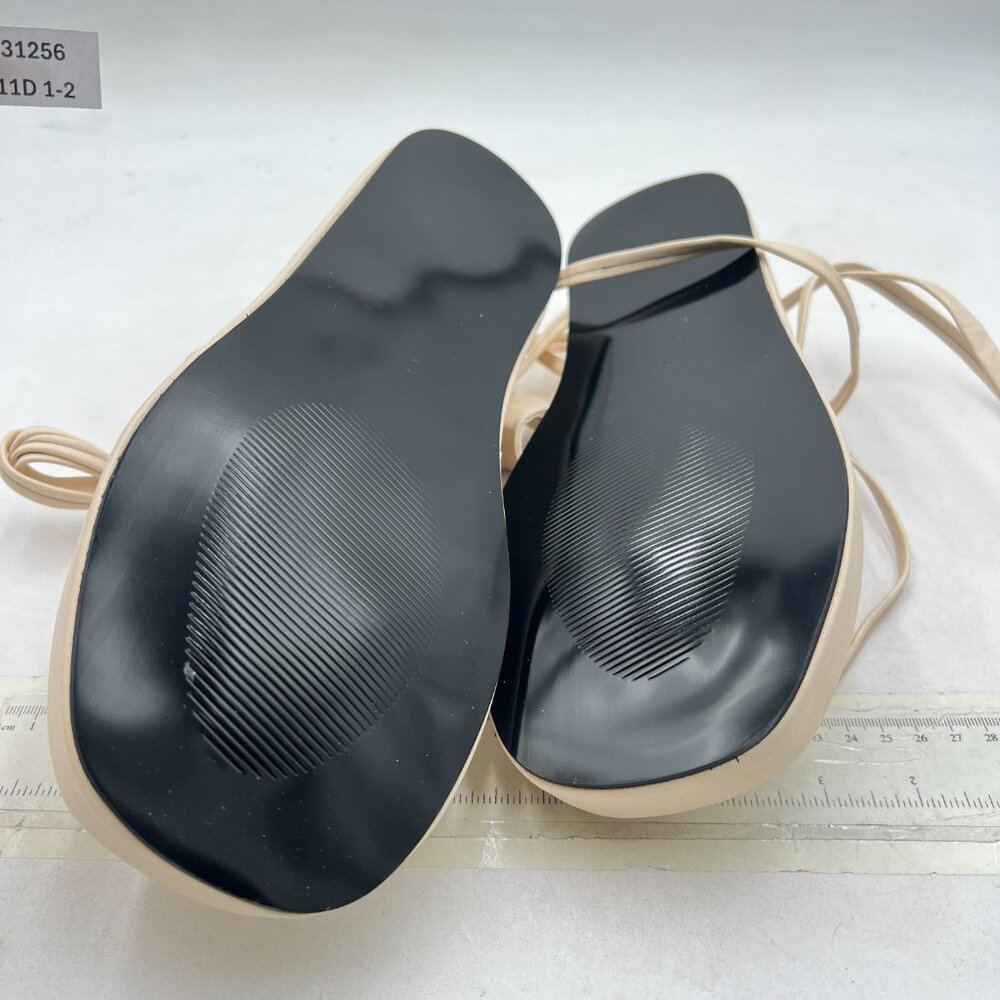 Fys Beige Split Toe Platform Sandals Strappy Lace… - image 7